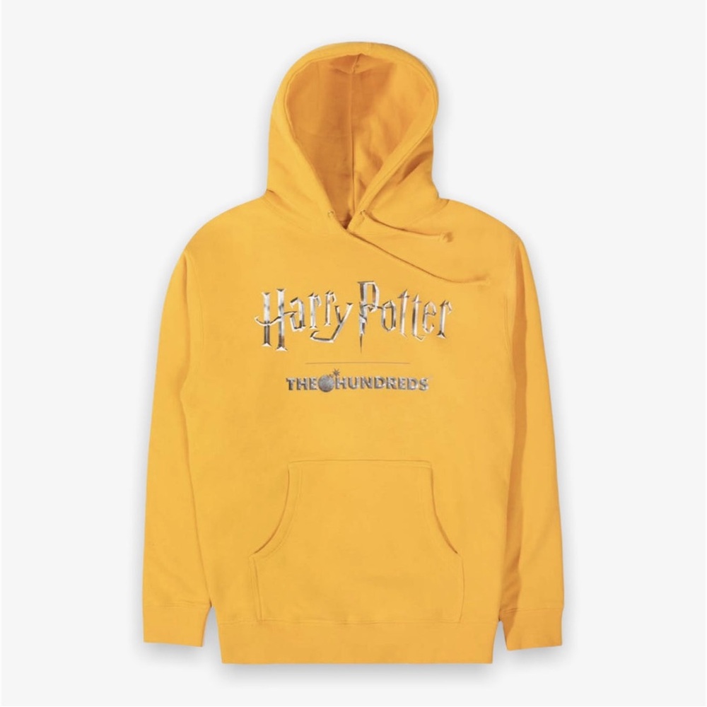 Brand New The Hundreds X Harry Potter Title Pullover Hoodie In Gold. Men’s Large